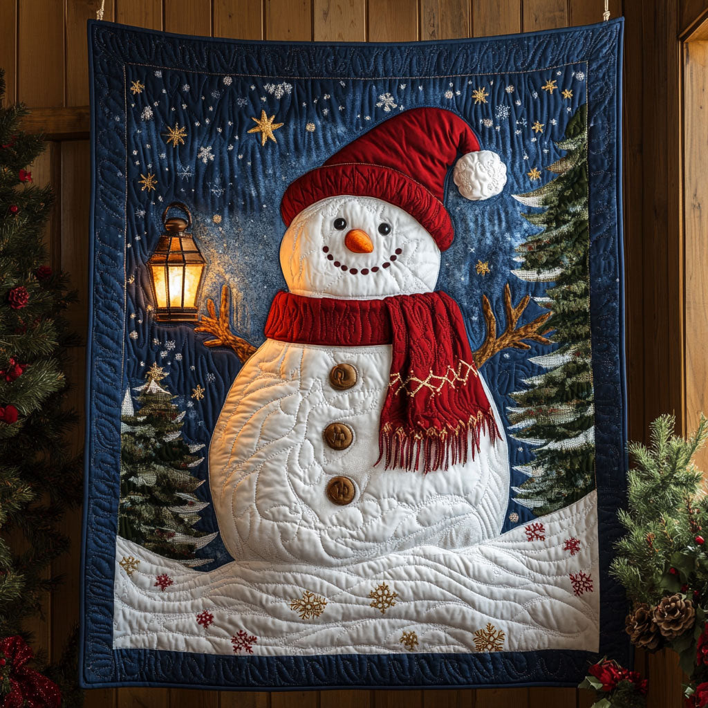 Jolly Snowman Quilt Lovely Quilt Blanket Gift for Holiday Celebrations