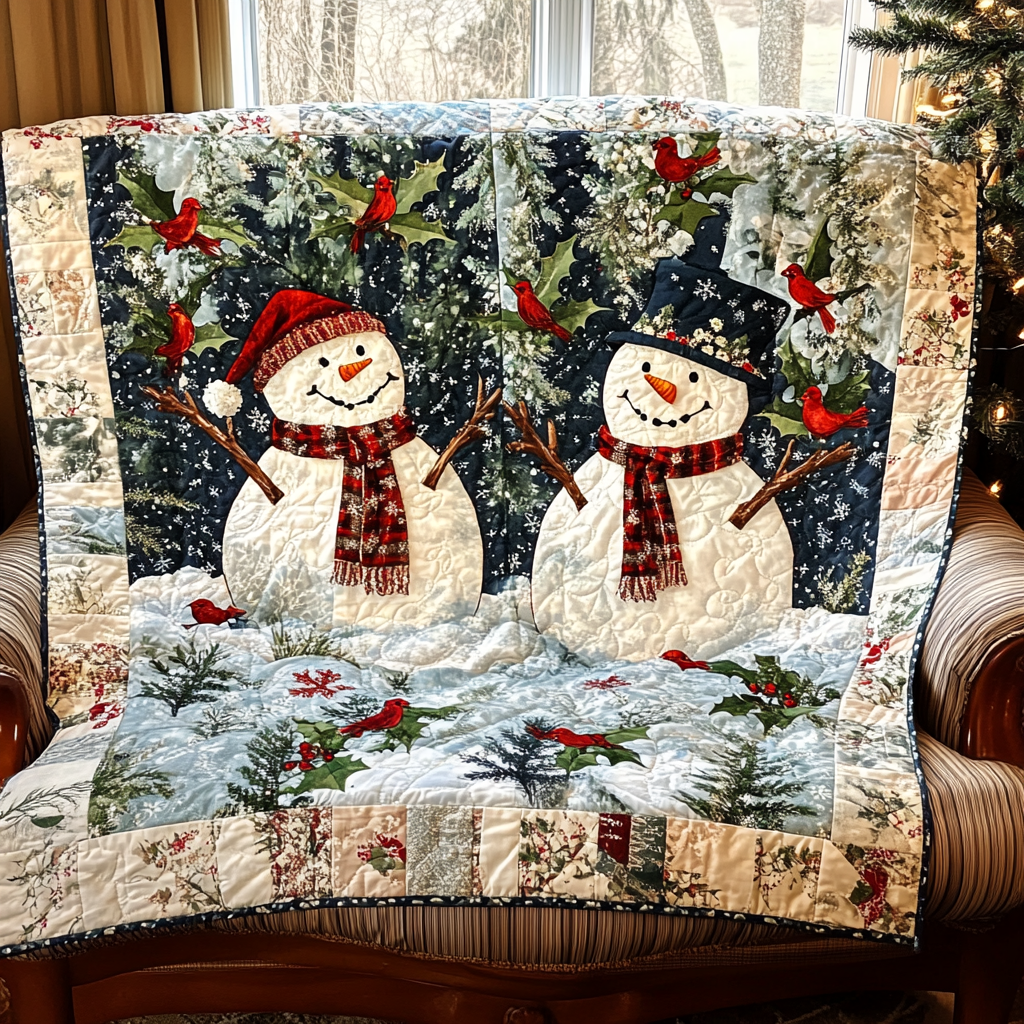 Jolly Snowman Quilted Blanket Christmas Presents For Wife