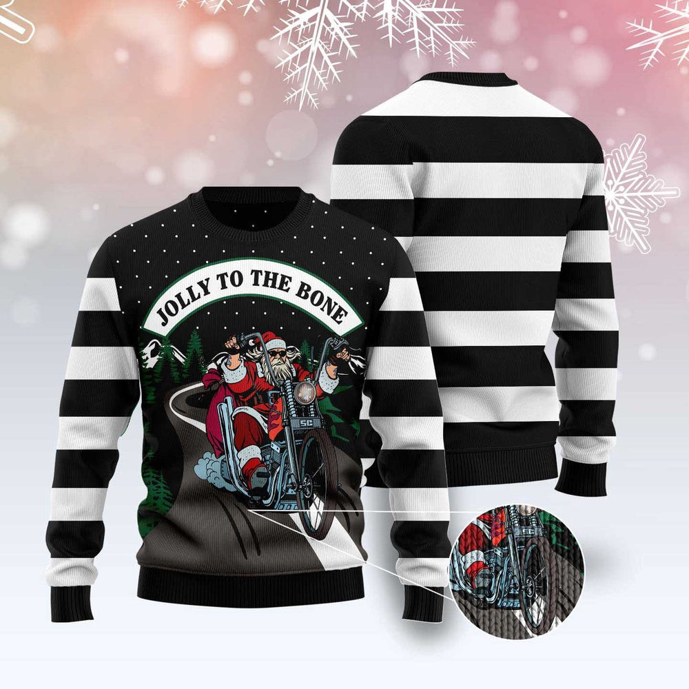 Jolly To The Bone Ugly Christmas Sweater Funny Ugly Christmas Sweater Gifts For Couples