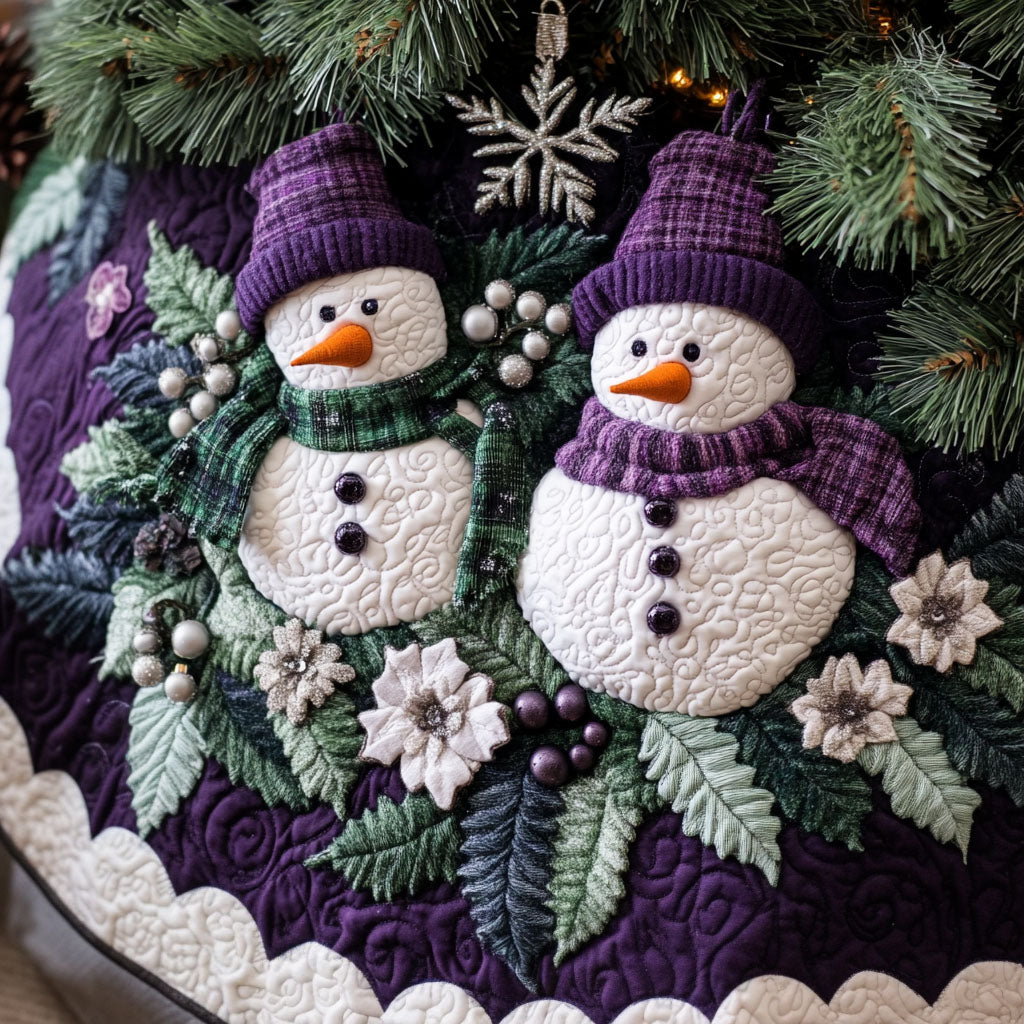 Jolly Trio Quilted Christmas Tree Skirt Warm And Cozy Holiday Decor