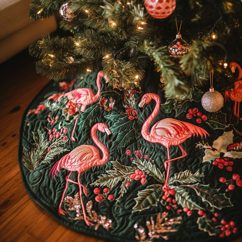Jolly Tropics Quilted Christmas Tree Skirt Quilted Christmas Tree Skirt Christmas Tree Decor