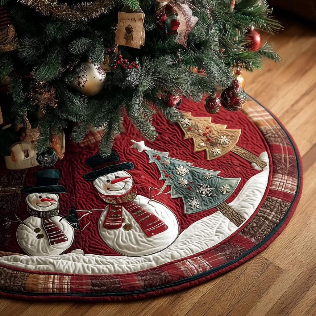 Jolly Winter Charm Christmas Quilted Tree Skirt Holiday Indoor Decor Christmas Presents