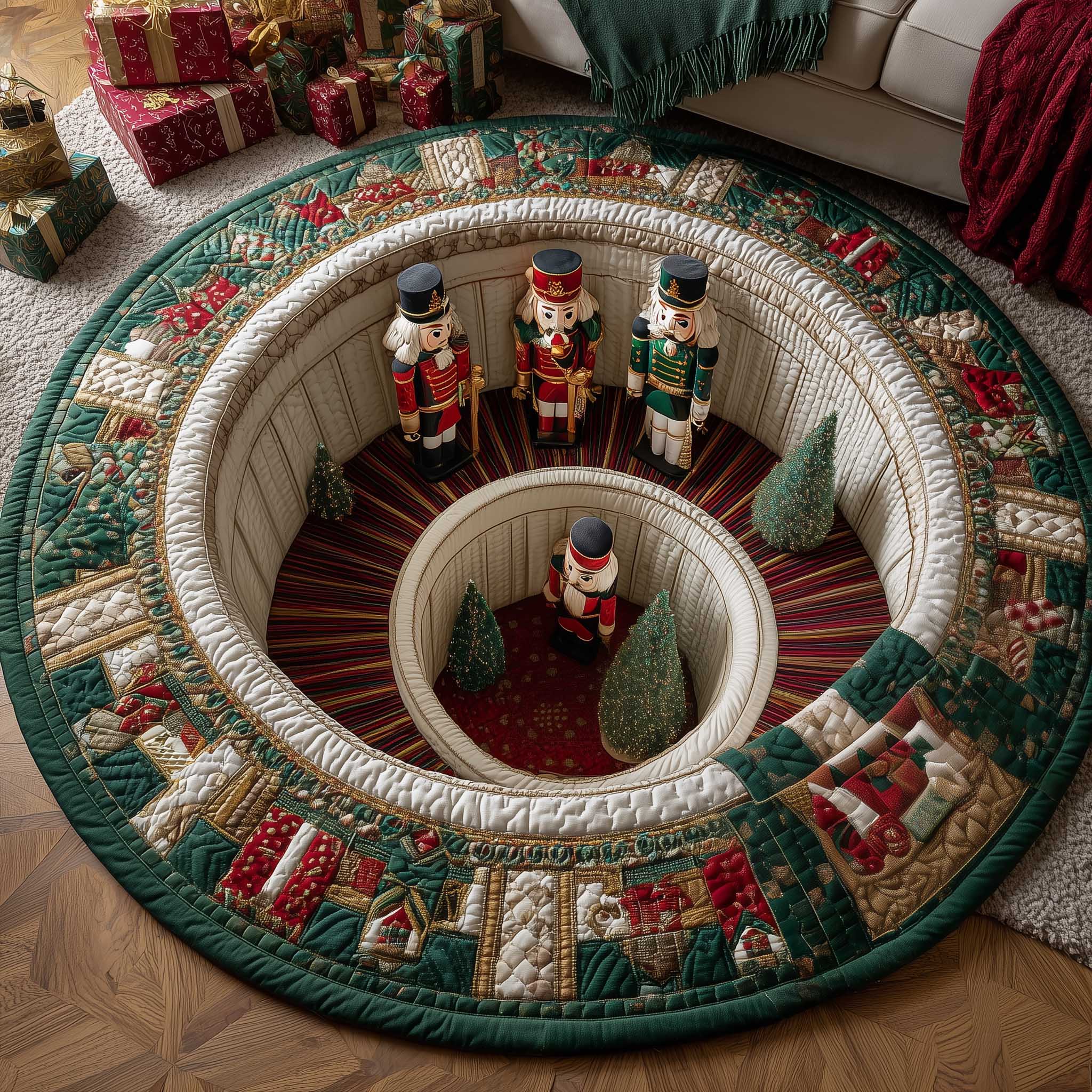 Jolly Workshop Quilted Round Mat Classic Quilted Round Mat for Timeless Decor