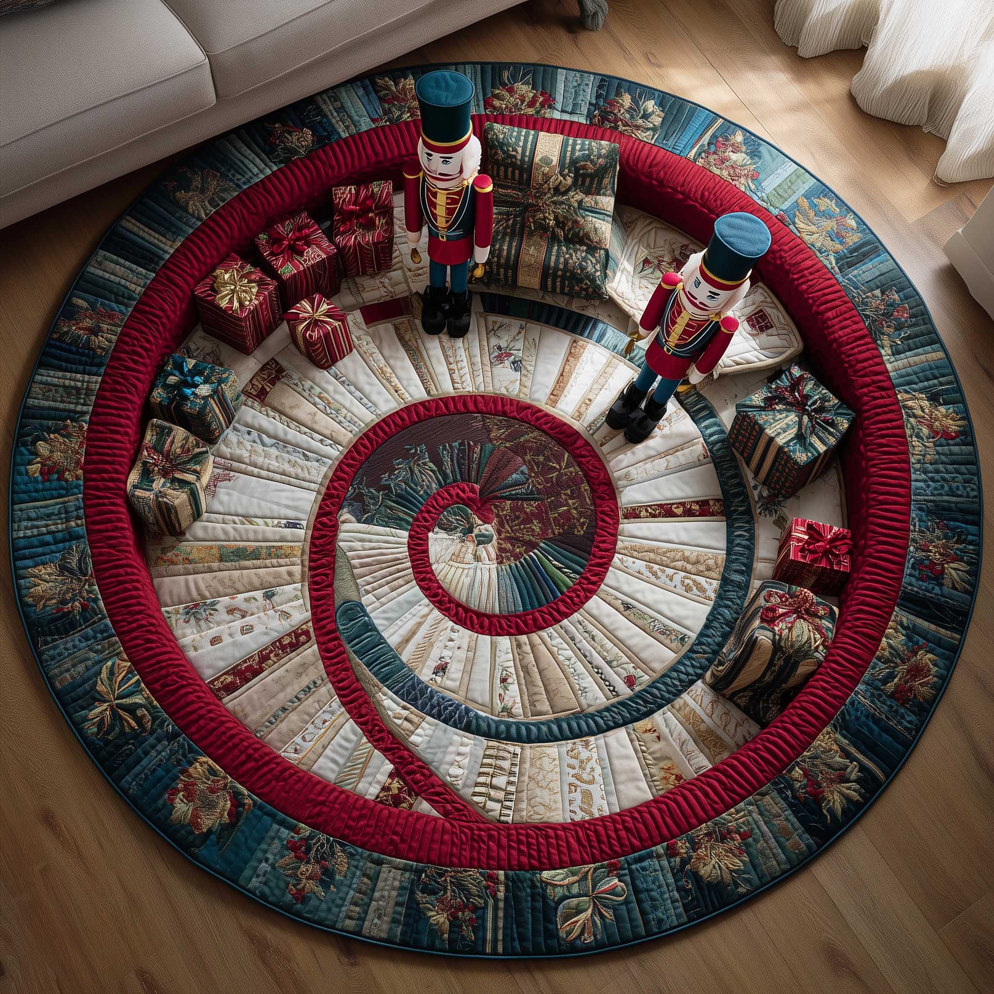 Jolly Workshop Quilted Round Mat Classic Quilted Round Mat for Timeless Decor