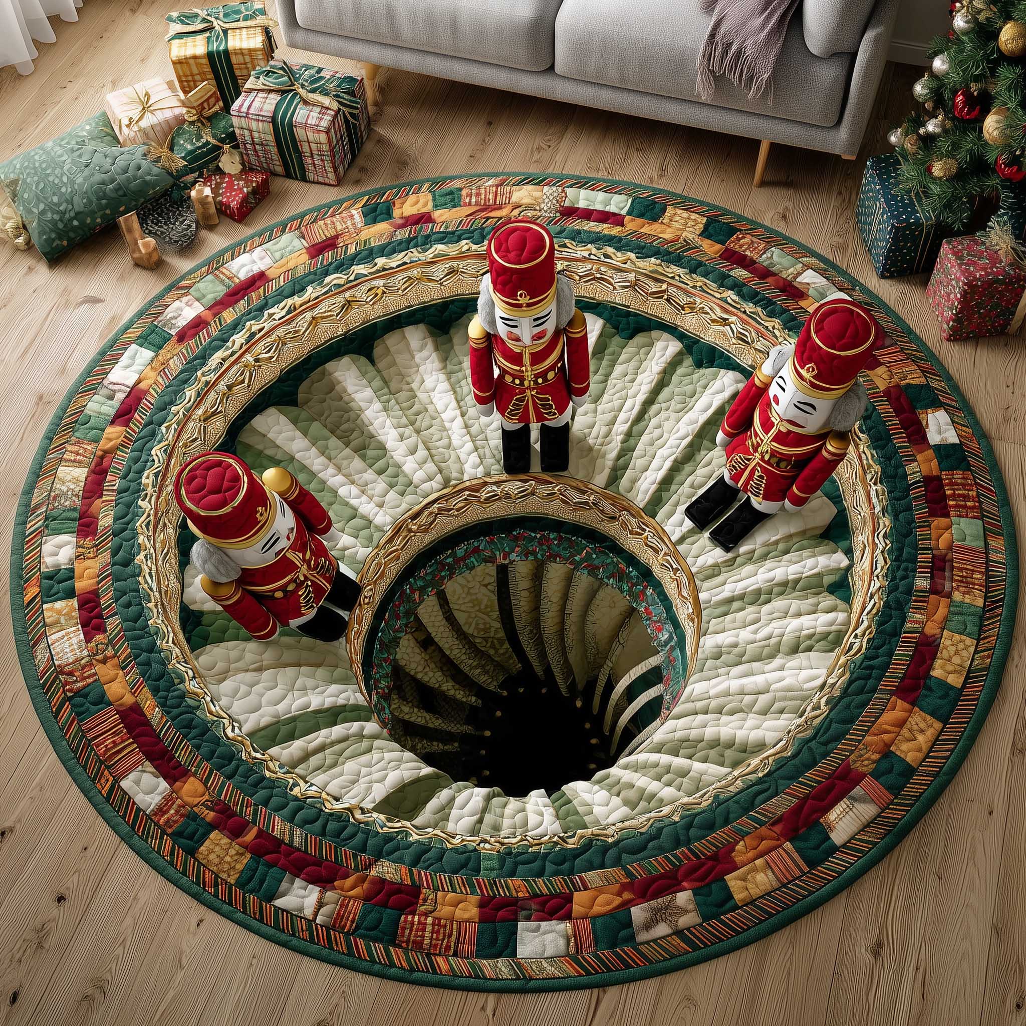 Jolly Workshop Quilted Round Mat Non-Slip Quilted Round Mat for Safety and Style