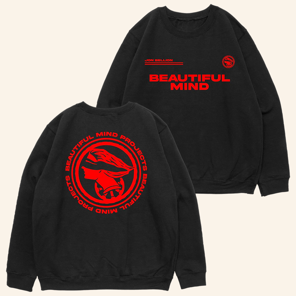Jon Bellion Merch Beautiful Mind Crewneck Sweatshirt Gifts For Rapper Fans