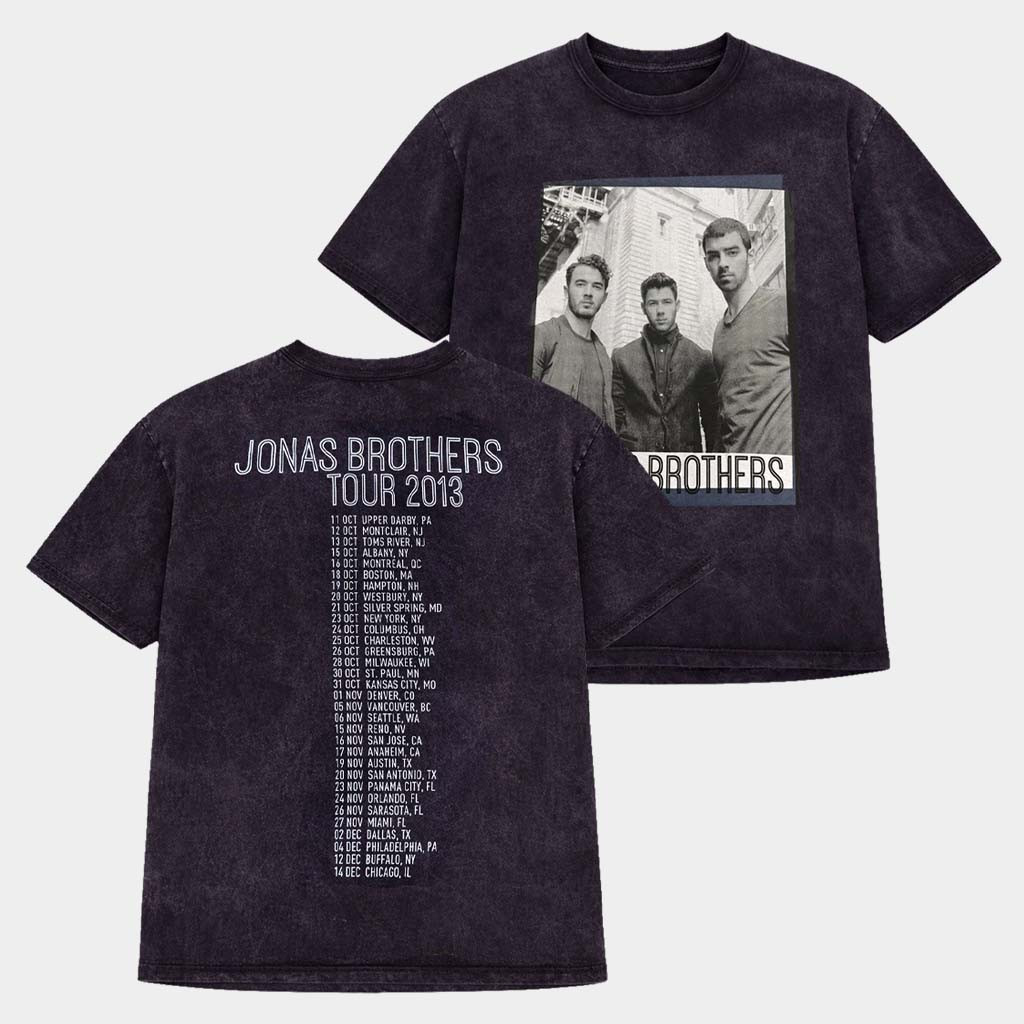Jonas Brothers Merch 2013 Tour Wash T-Shirt Birthday Gift For Pop Band Fans