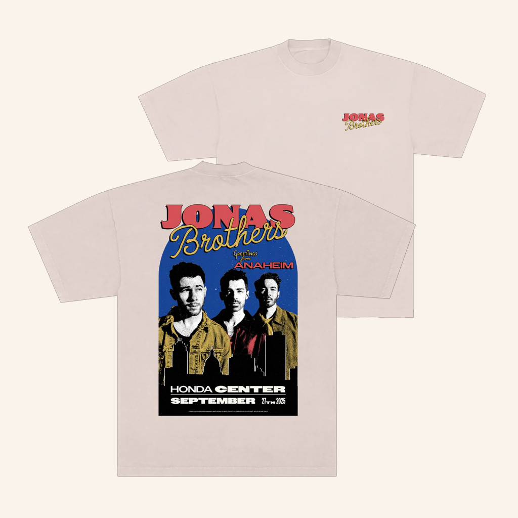 Jonas Brothers Merch Greetings From Your Hometown Anaheim Ca T-Shirt Gifts For Pop Lovers