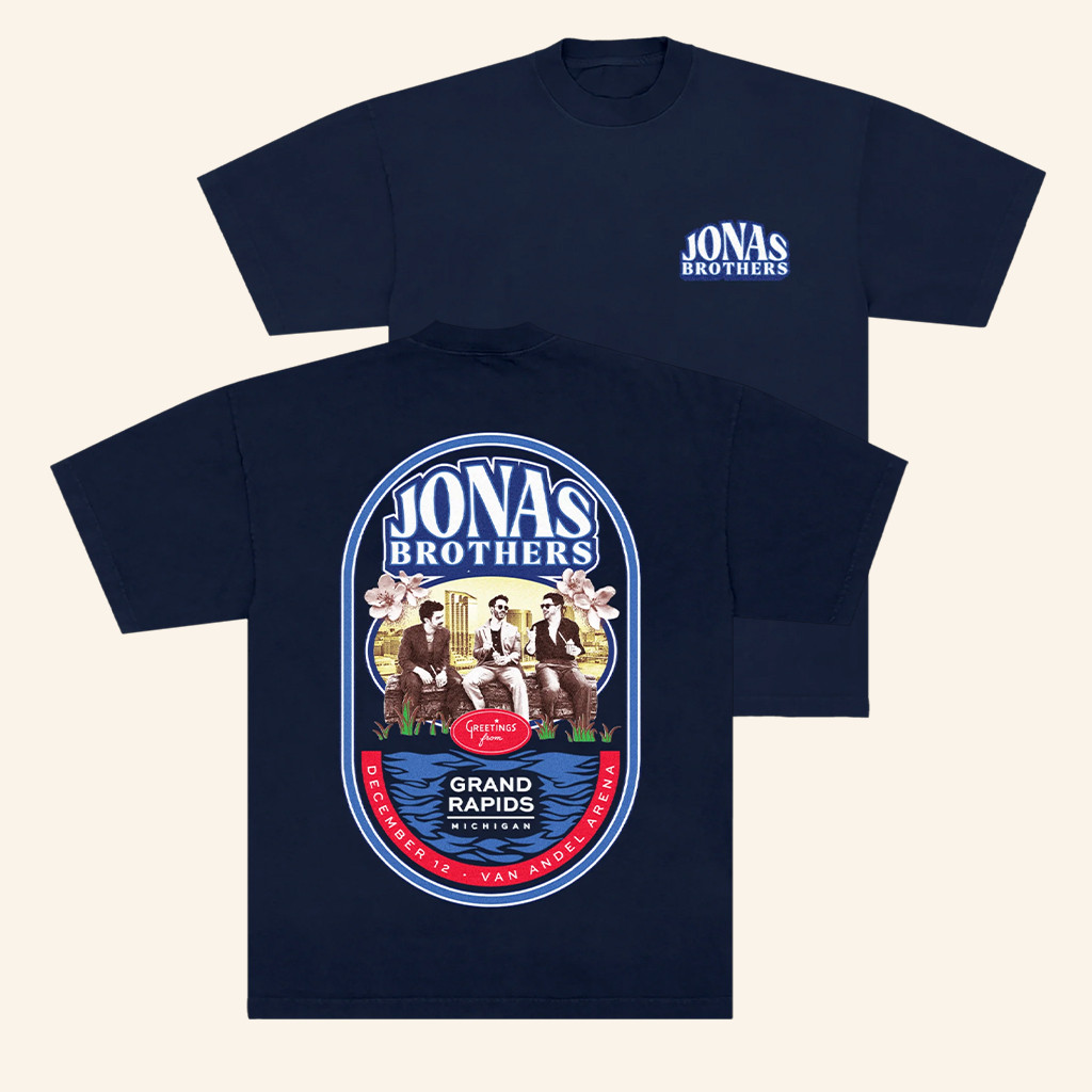 Jonas Brothers Merch Greetings From Your Hometown Grand Rapids MI T-Shirt Gifts For Fans