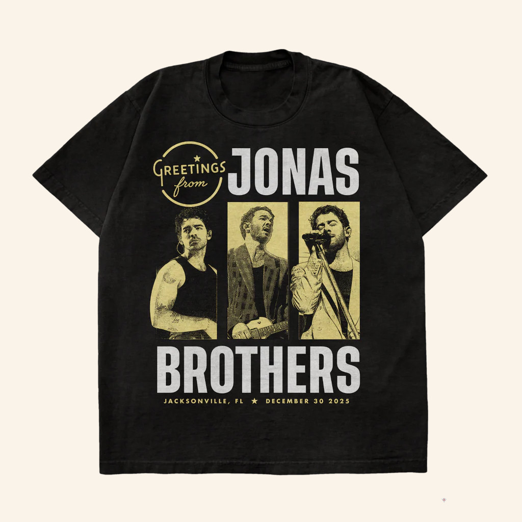 Jonas Brothers Merch Greetings From Your Hometown Jacksonville FL T-Shirt Music Fan Gifts
