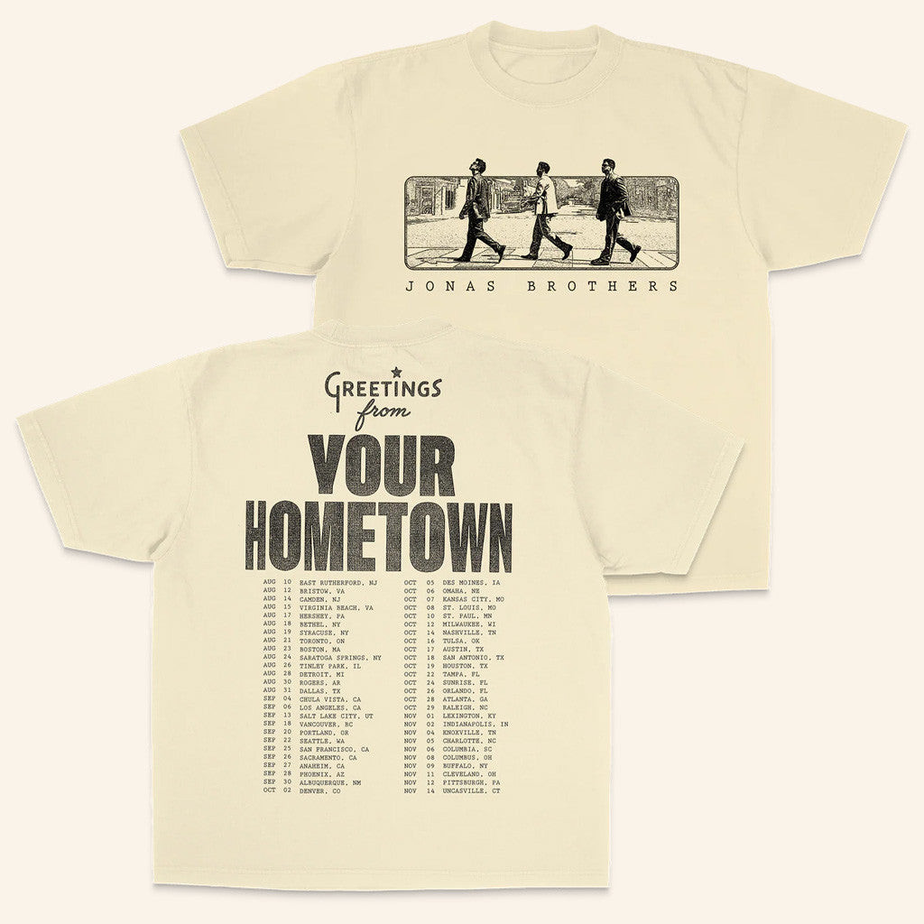 Jonas Brothers Merch Greeting's From Your Hometown Jonas Road Tour T-Shirt Fans Gifts Jonas Brothers Merch Greeting's From Your Hometown Jonas Road Tour T-Shirt Fans Gifts