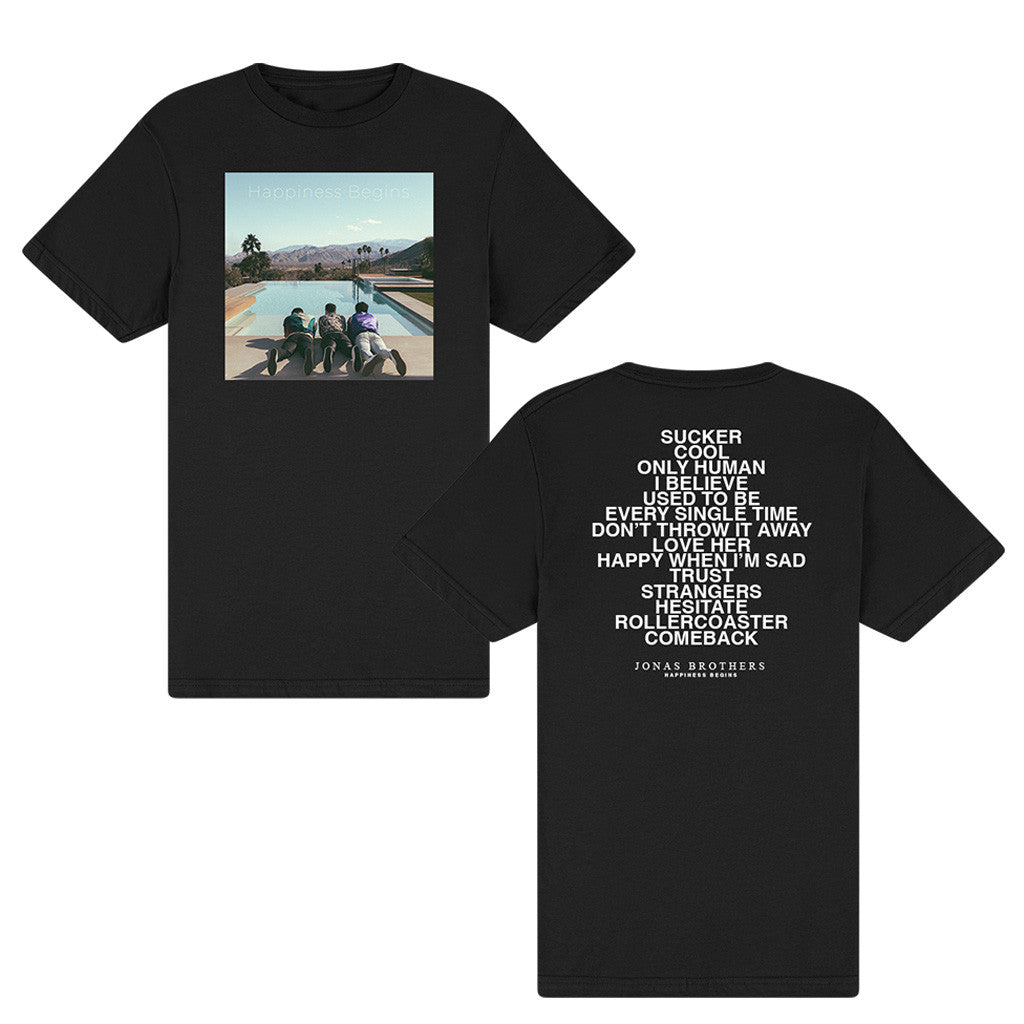 Jonas Brothers Merch Happiness Begins Black T-Shirt Gifts For Husband Jonas Brothers Merch Happiness Begins Black T-Shirt Gifts For Husband
