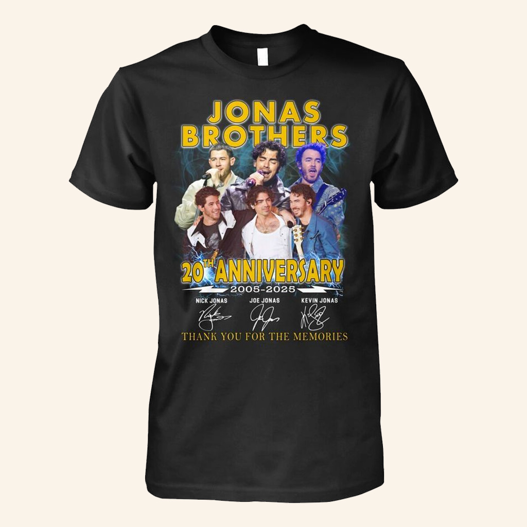 Jonas Brothers Merch Jonas Brothers 20th Anniversary 2005 2025 T-Shirt Gifts For Pop Fans