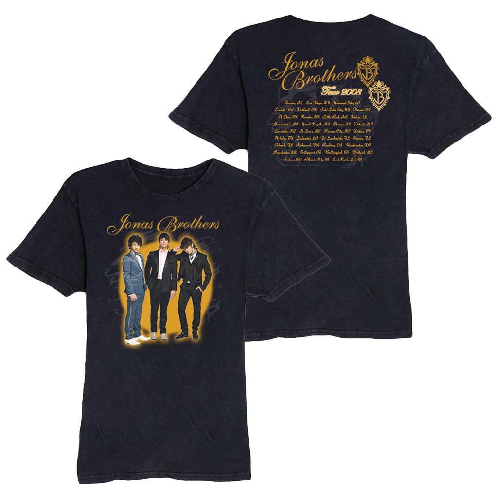 Jonas Brothers Merch Vintage Gold Tour 2007 2008 Wash T-Shirt Gifts For Wife Jonas Brothers Merch Vintage Gold Tour 2007 2008 Wash T-Shirt Gifts For Wife