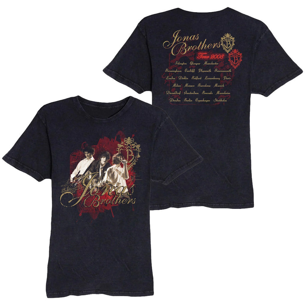 Jonas Brothers Merch Vintage Red Emblem Tour 2008 Wash T-Shirt Gifts For Her Jonas Brothers Merch Vintage Red Emblem Tour 2008 Wash T-Shirt Gifts For Her