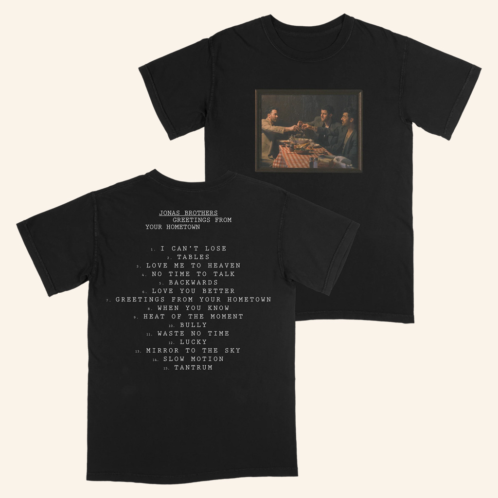 Jonas Brothers Tour Merch 2025 Greetings Tracklisting Frame T-Shirt Gifts For Pop Lovers