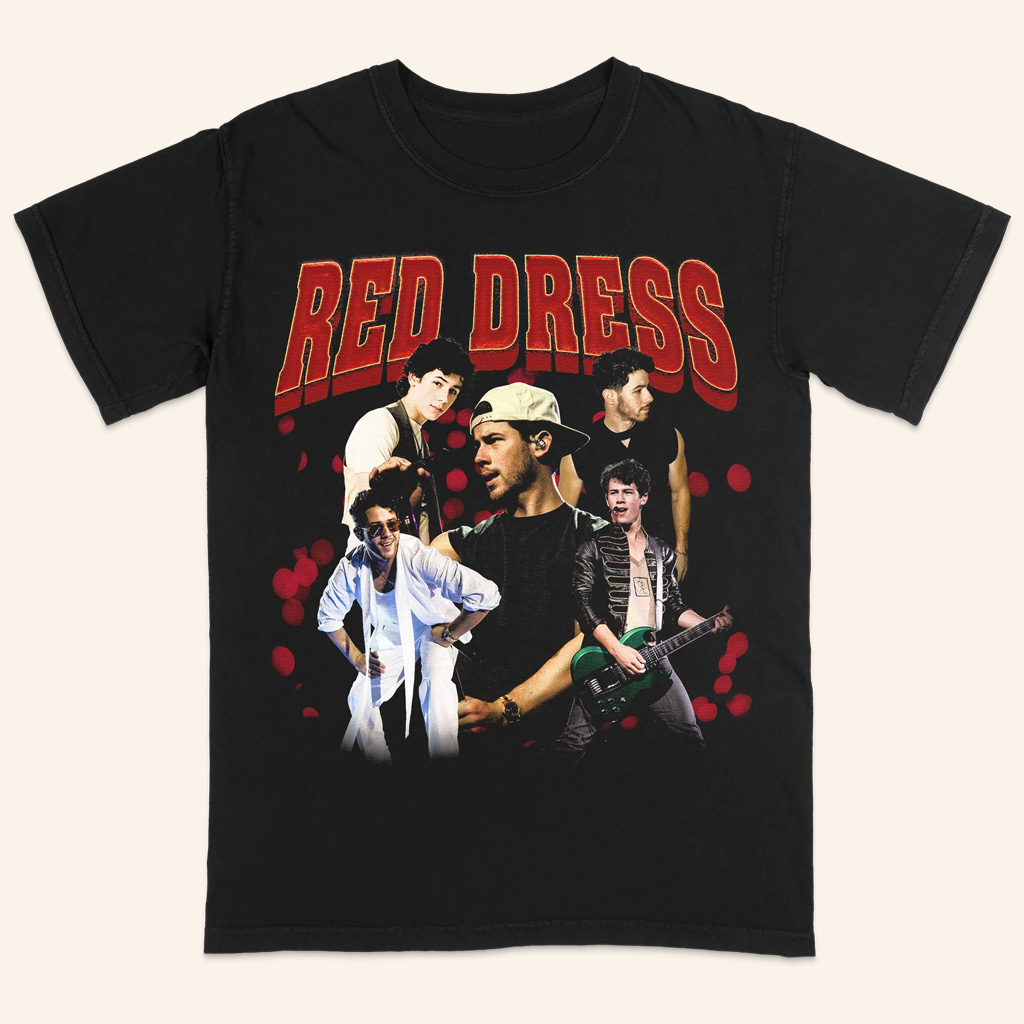 Jonas Brothers Tour Merch 2025 Red Dress T-Shirt Christmas Gift For Pop Lovers Jonas Brothers Tour Merch 2025 Red Dress T-Shirt Christmas Gift For Pop Lovers