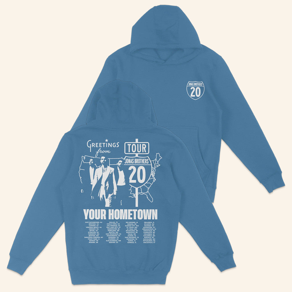 Jonas Brothers Tour Merch Greeting's From Your Hometown Tour Hoodie Presents For Music Lovers Jonas Brothers Tour Merch Greeting's From Your Hometown Tour Hoodie Presents For Music Lovers