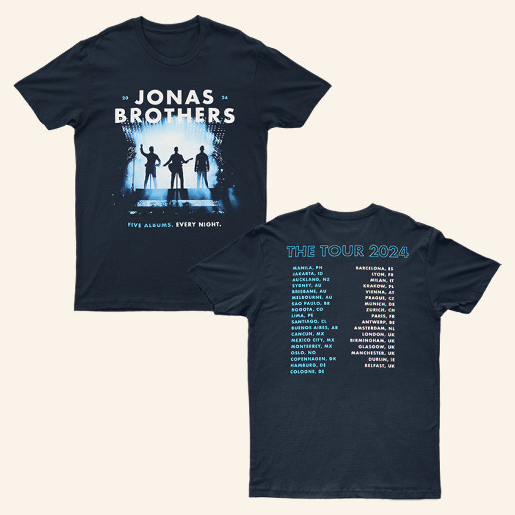 Jonas Brothers Tour Merch Navy Tour T-Shirt Music Lover Gifts For Him Jonas Brothers Tour Merch Navy Tour T-Shirt Music Lover Gifts For Him