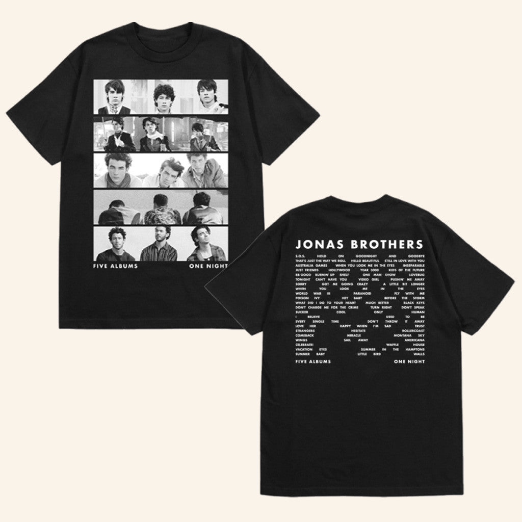 Jonas Brothers Tour Merch Tracklist Black T-Shirt Music Lover Gift Ideas For Him Jonas Brothers Tour Merch Tracklist Black T-Shirt Music Lover Gift Ideas For Him