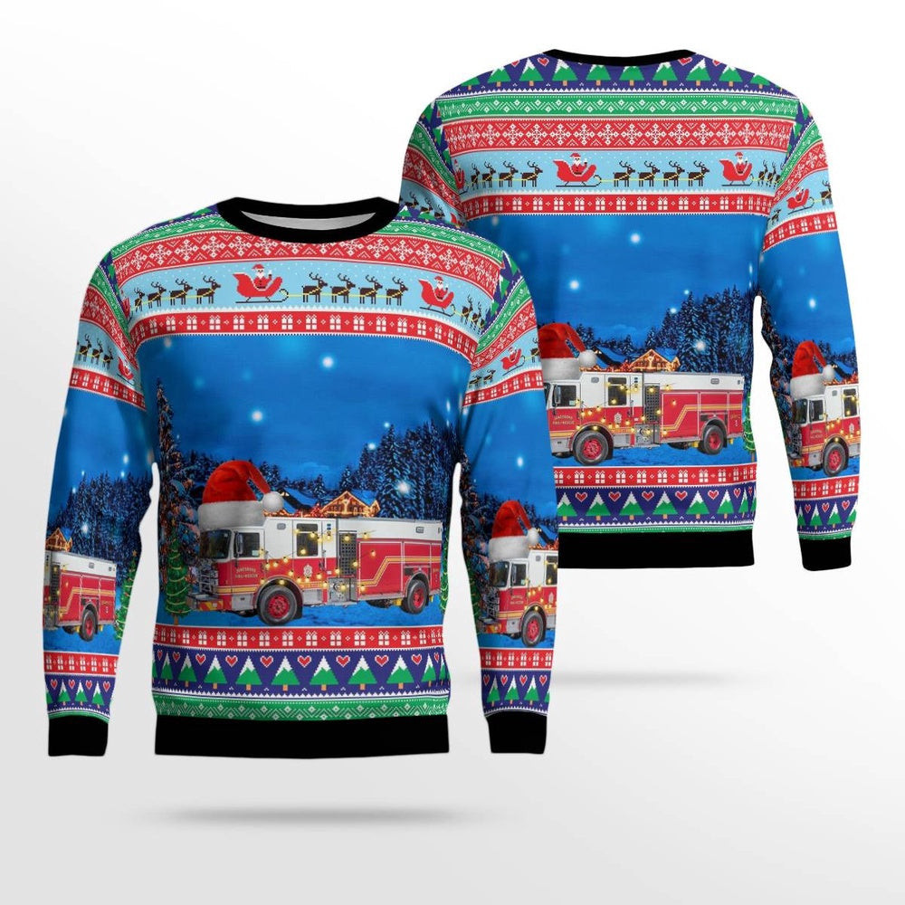 Jonesboro Arkansas Jonesboro Fire Department Christmas AOP Ugly Sweater Xmas Unisex Sweater Christmas Gifts For Men Women