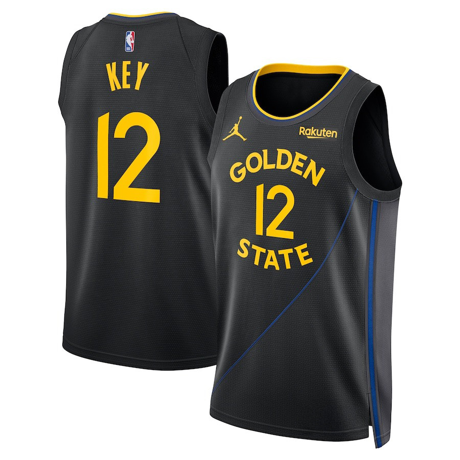 Jordan Braxton Key Black Golden State Warriors Badge Swingman Player Jersey Gifts For Him