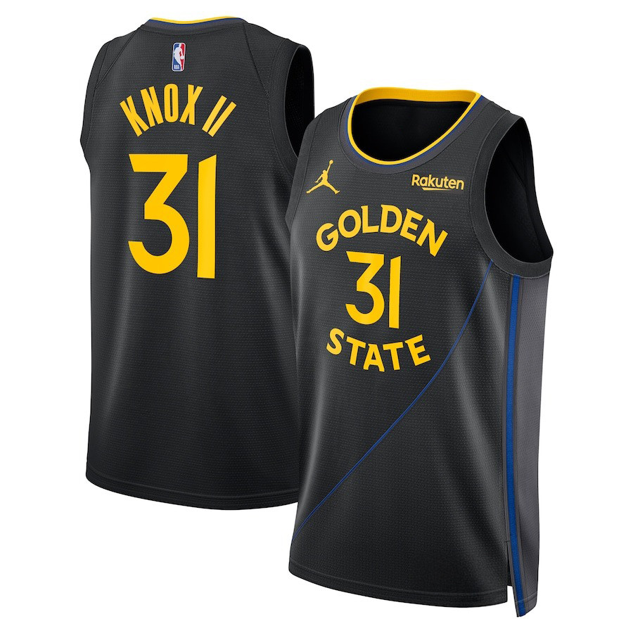 Jordan Kevin Knox II Black Golden State Warriors Jersey Unique Gifts For Basketball Lovers