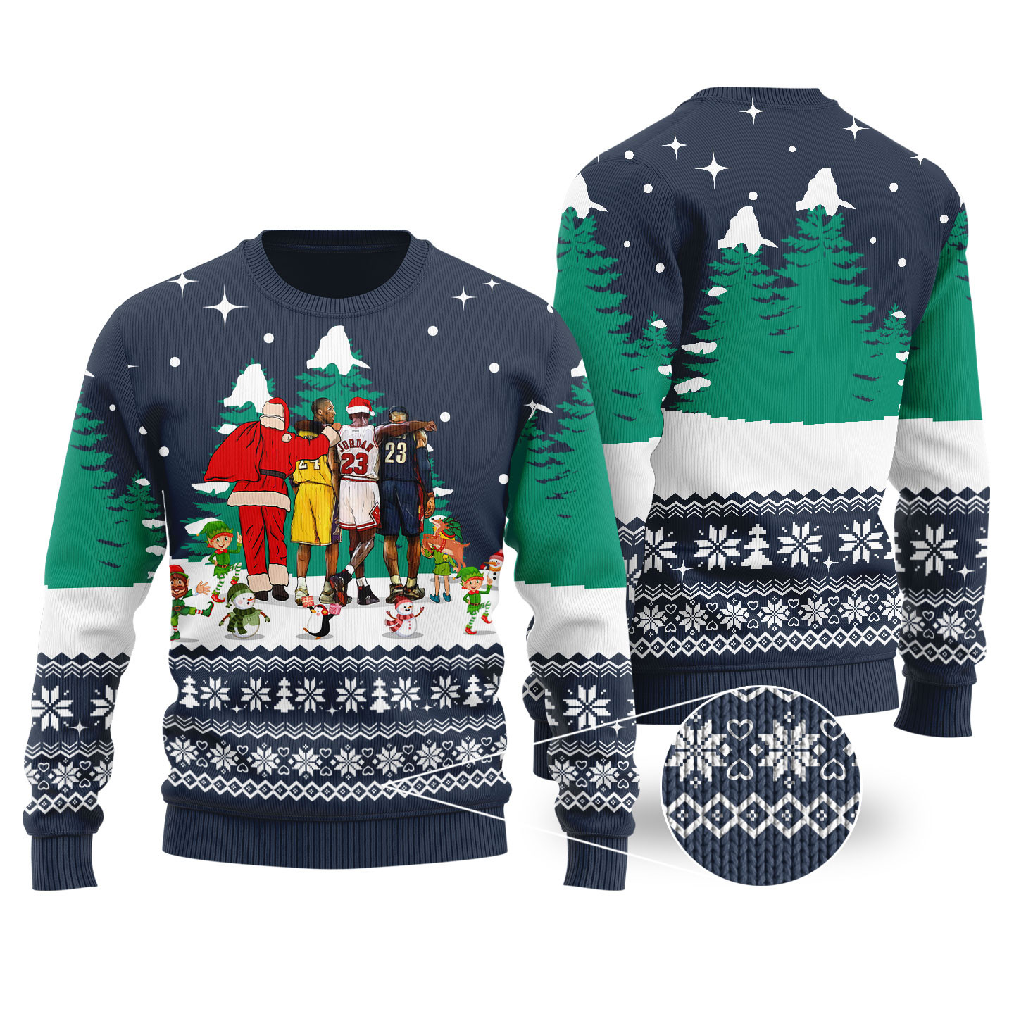 Jordan Lebron James Nba Ugly Christmas Sweater Navy Holiday Gift Merch That Everyone Will Adore
