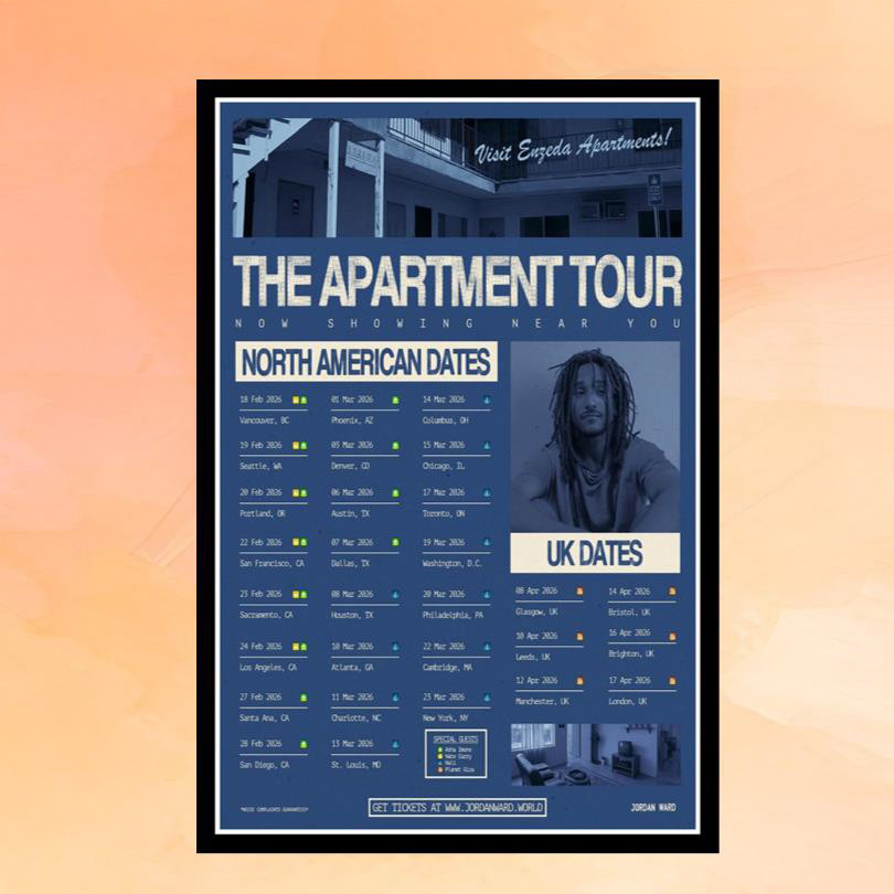 Jordan Ward Merch The Apartment Tour 2026 Poster Home Decor Gifts For Music Fans