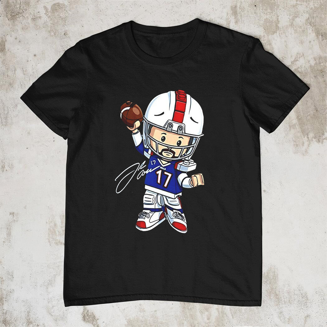Josh Allen Buffalo Bills Chibi T-Shirt Cartoon Fan Gear NFL Player Signature Best Gift For Bills Fans