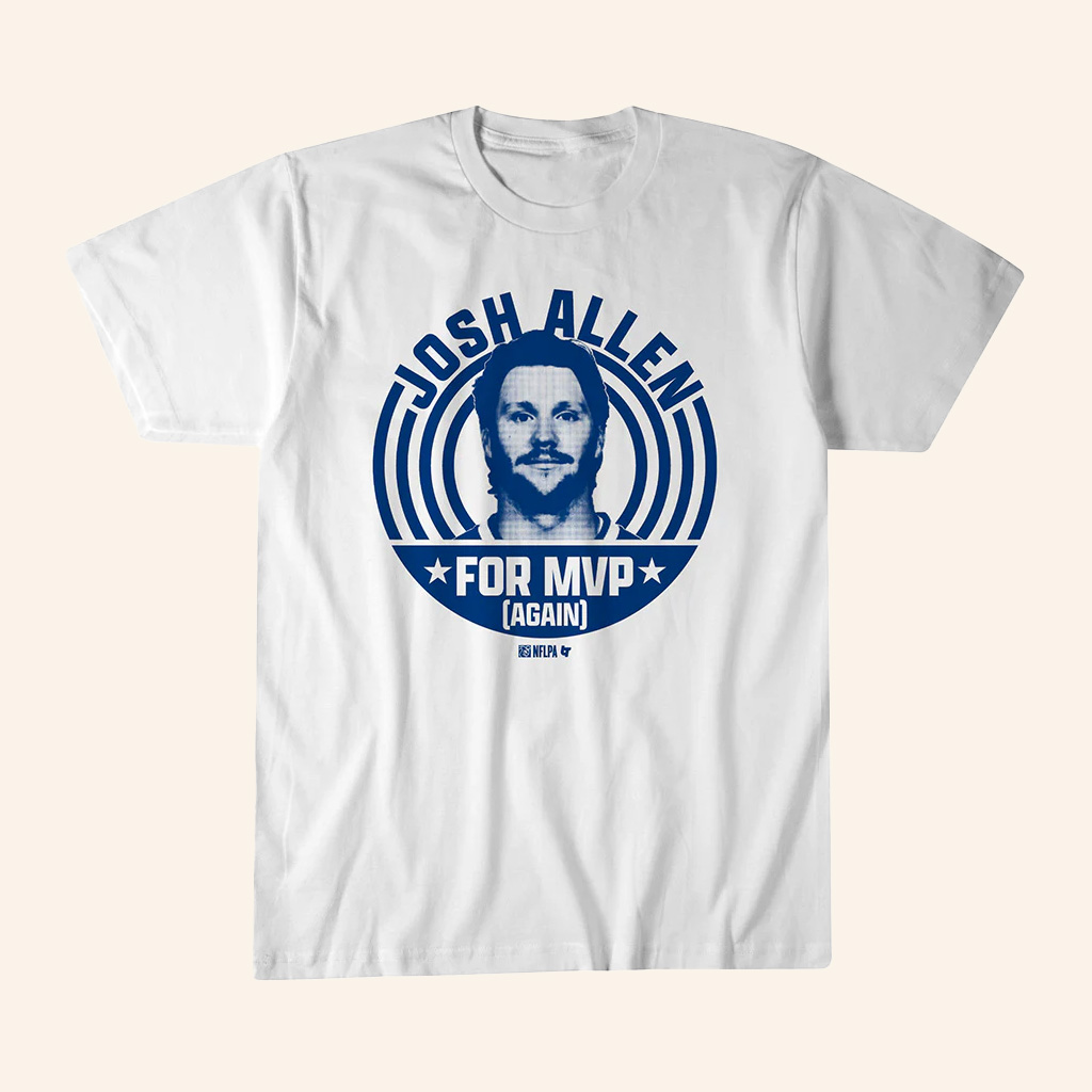 Josh Allen For MVP Again T-Shirt Buffalo Football Merch Gifts Ideas For Husband