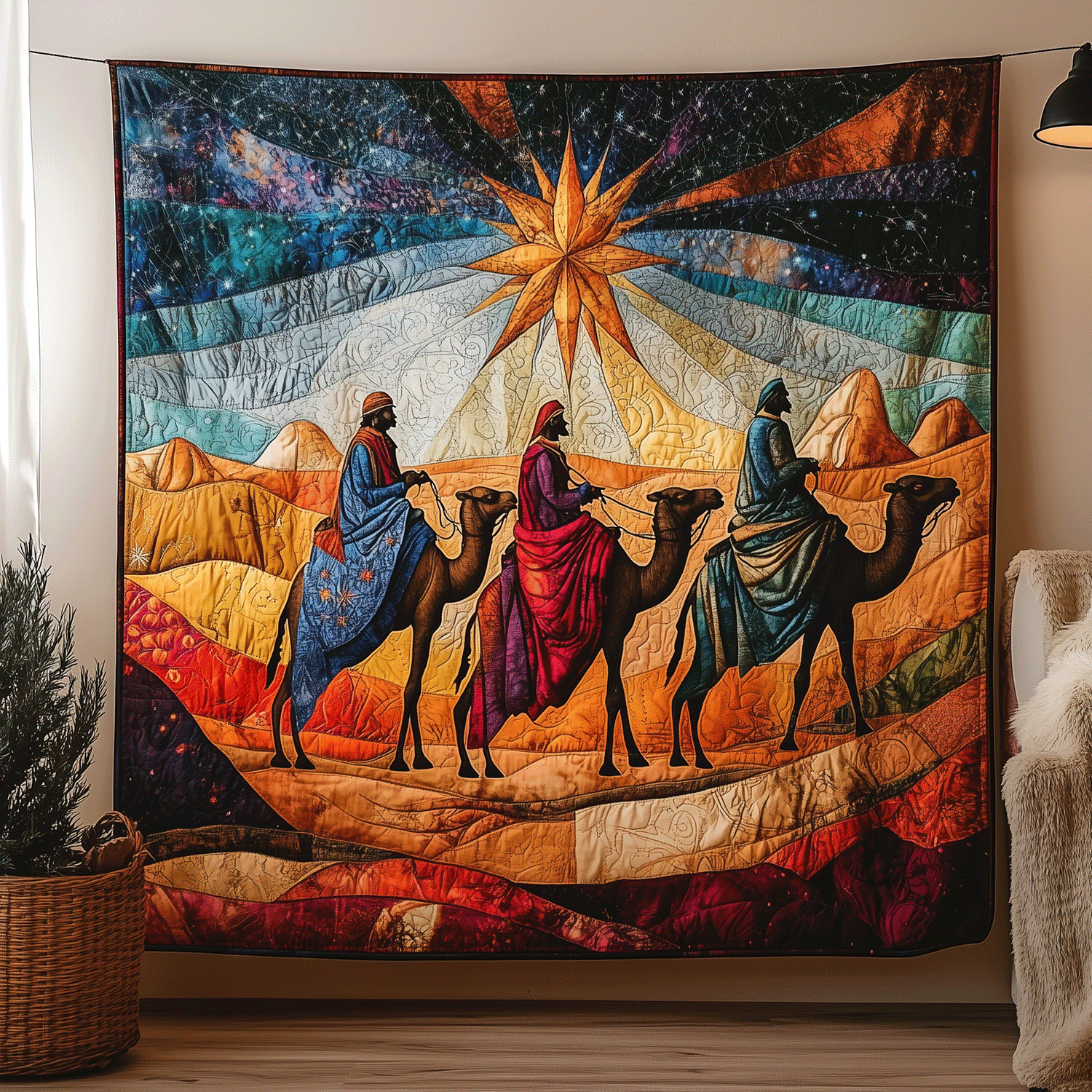 Journey of the Magi Quilted Blanket Gift For Christian