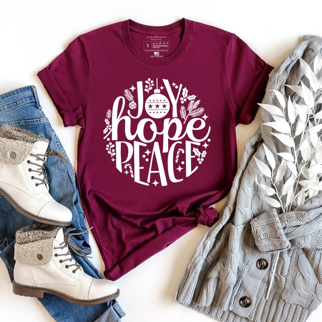 Joy Hope Peace Shirt Christian Gifts For Women