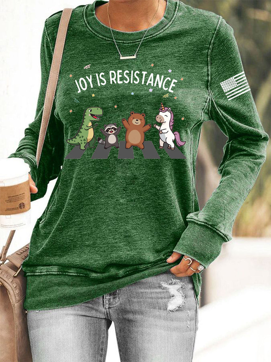 Joy Is Resistance Sweatshirt FDT Anti Fascism Resist Authority Clothing Gifts For Mom