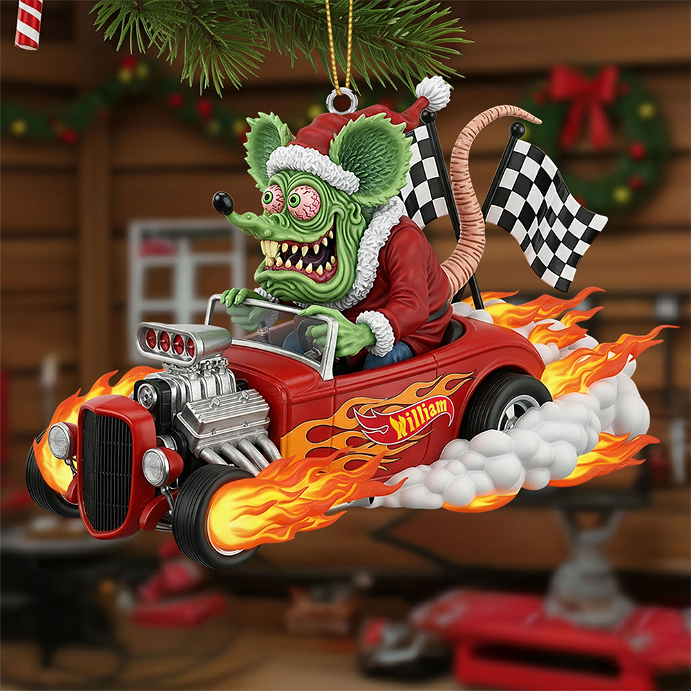 Joy Ride Hot Rod Ornament, Personalized Gifts For Hot Rod Lovers - Holiday Tree Decoration Gift