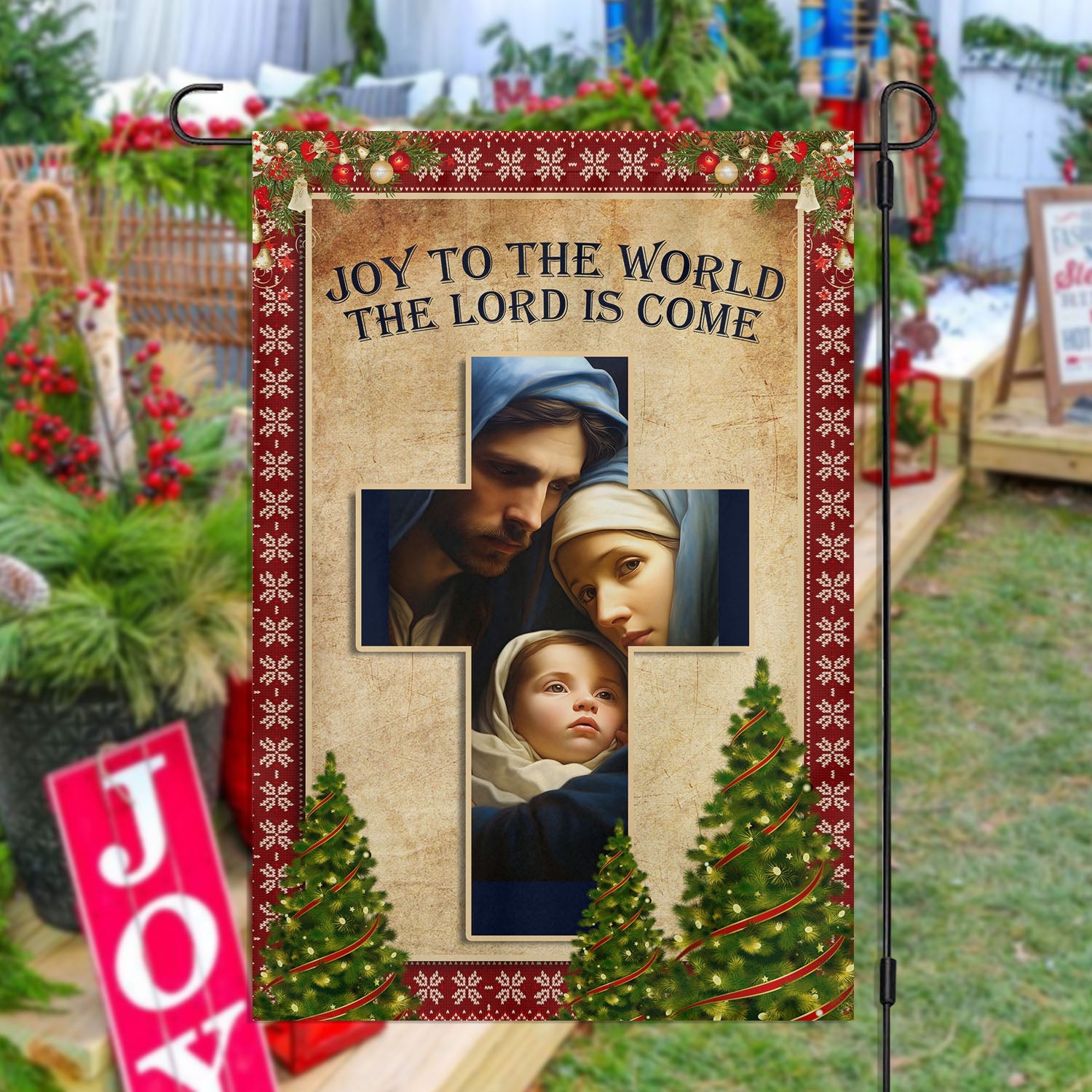 Joy To The World The Lord Is Come Christians Flag Nativity Christians Flag Gift