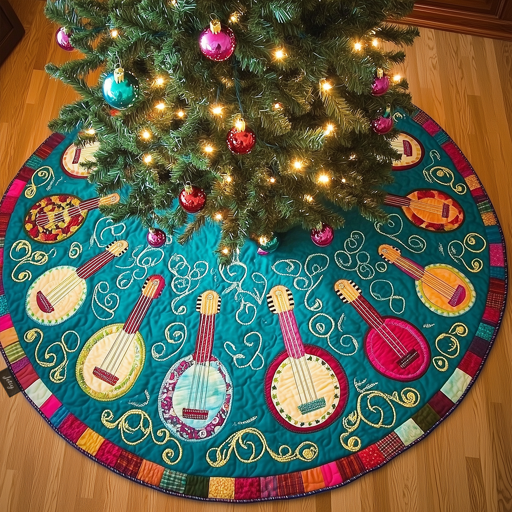 Joyful Banjo Quilted Tree Skirt Meaningful Anniversary Gift Merch