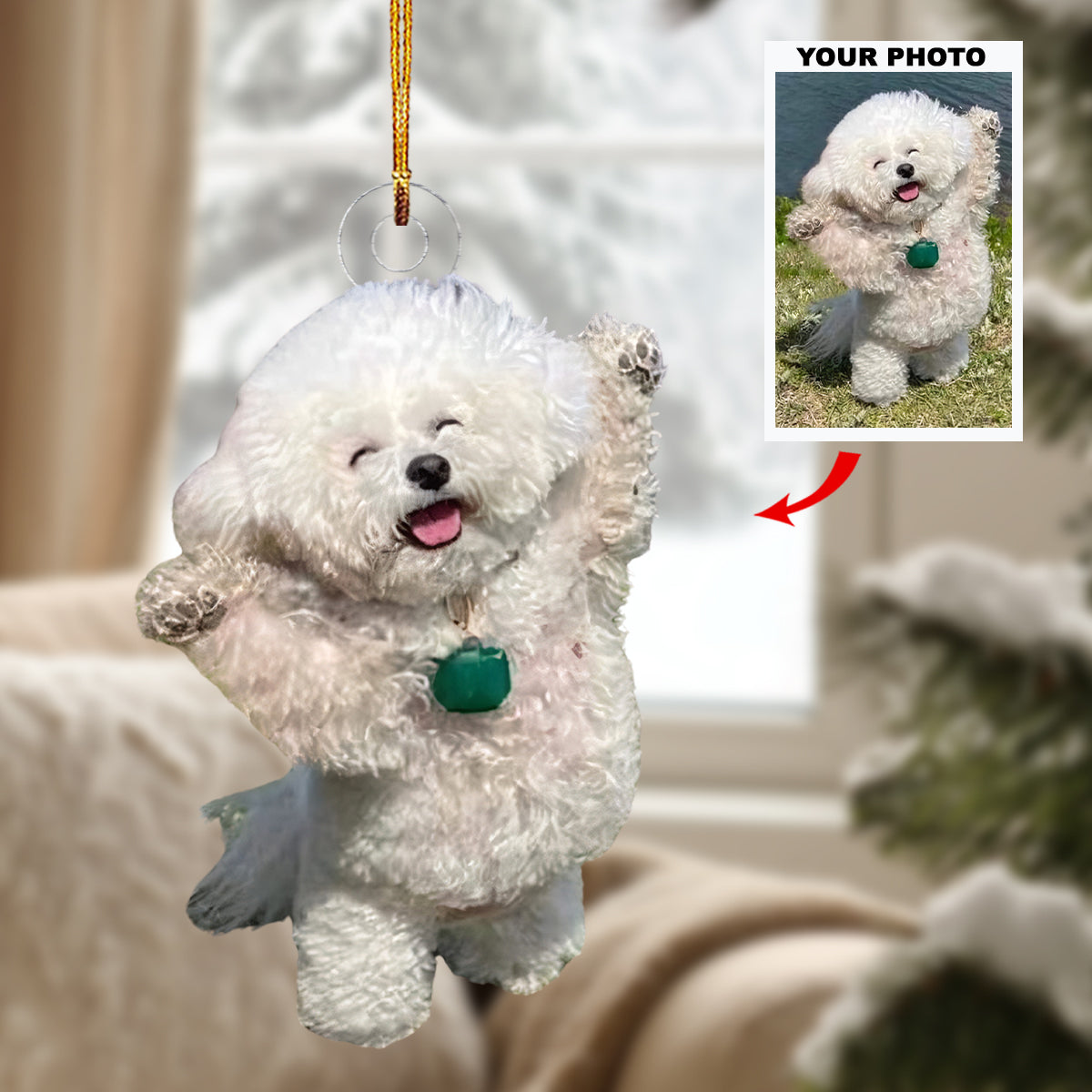 Joyful Cloud Personalized Photo Mica Ornament Gift For Dog Lovers Pet Lovers Dog Mom