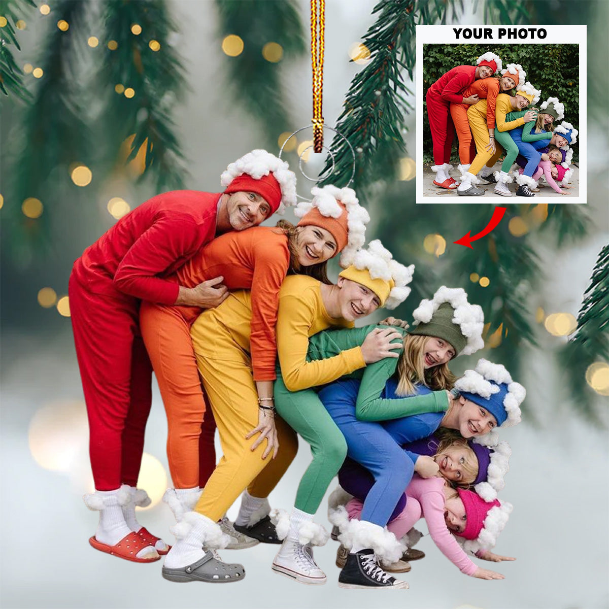 Joyful Gathering Personalized Photo Mica Ornament Christmas Gift For Grandma Gran
