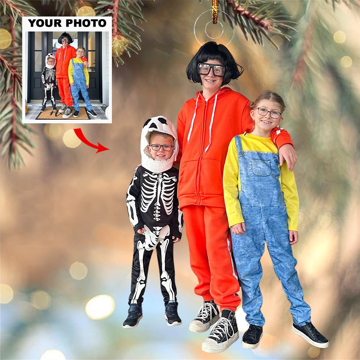 Joyful Gathering Personalized Photo Mica Ornament Gift For Family Family Members