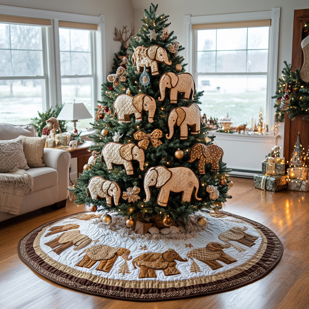 Joyful Herd Quilted Christmas Tree Skirt Beautiful Tree Skirt to Complete Your Christmas Look