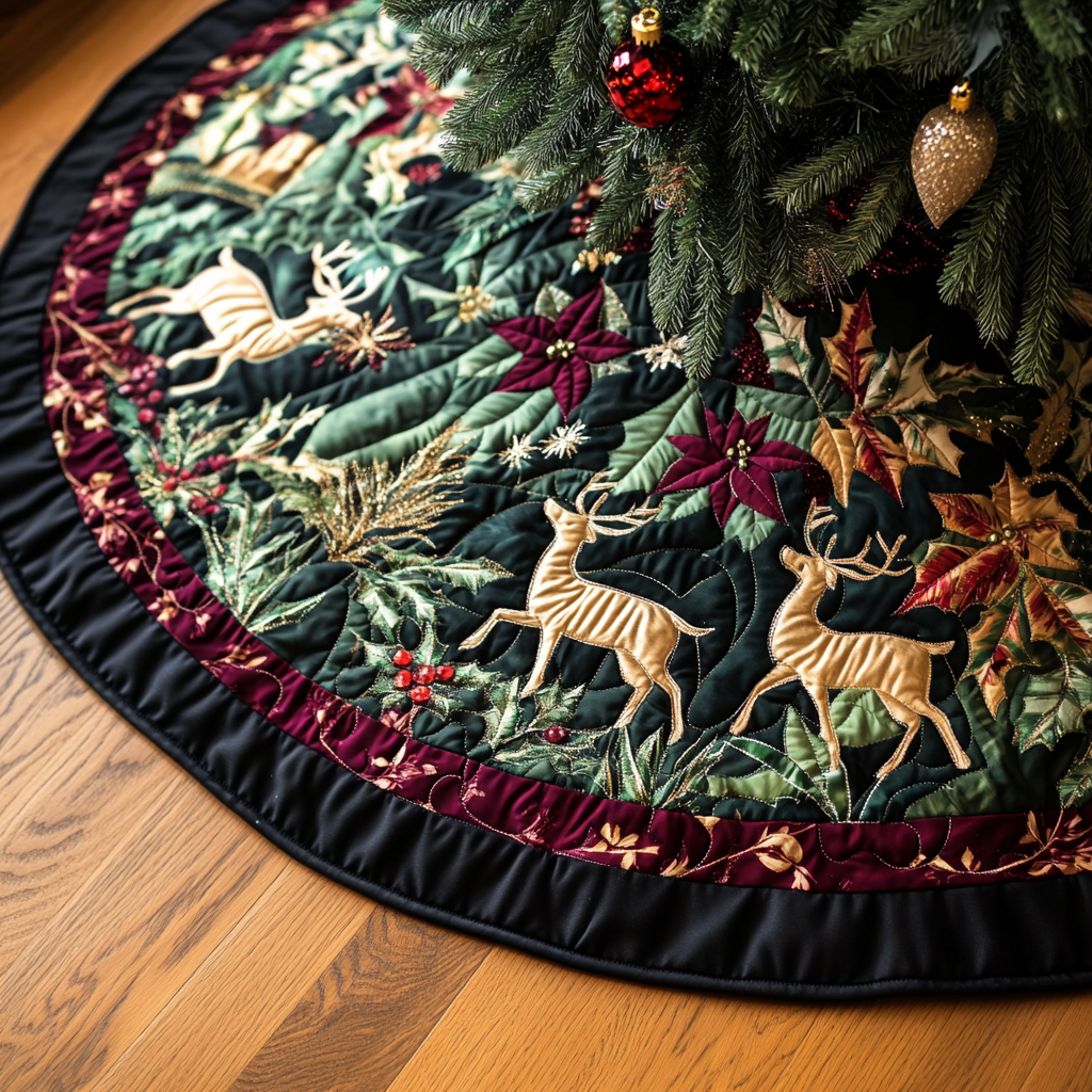 Joyful Journey Quilted Christmas Tree Skirt Skirt For A Christmas Tree Xmas Gifts For Sister In Law