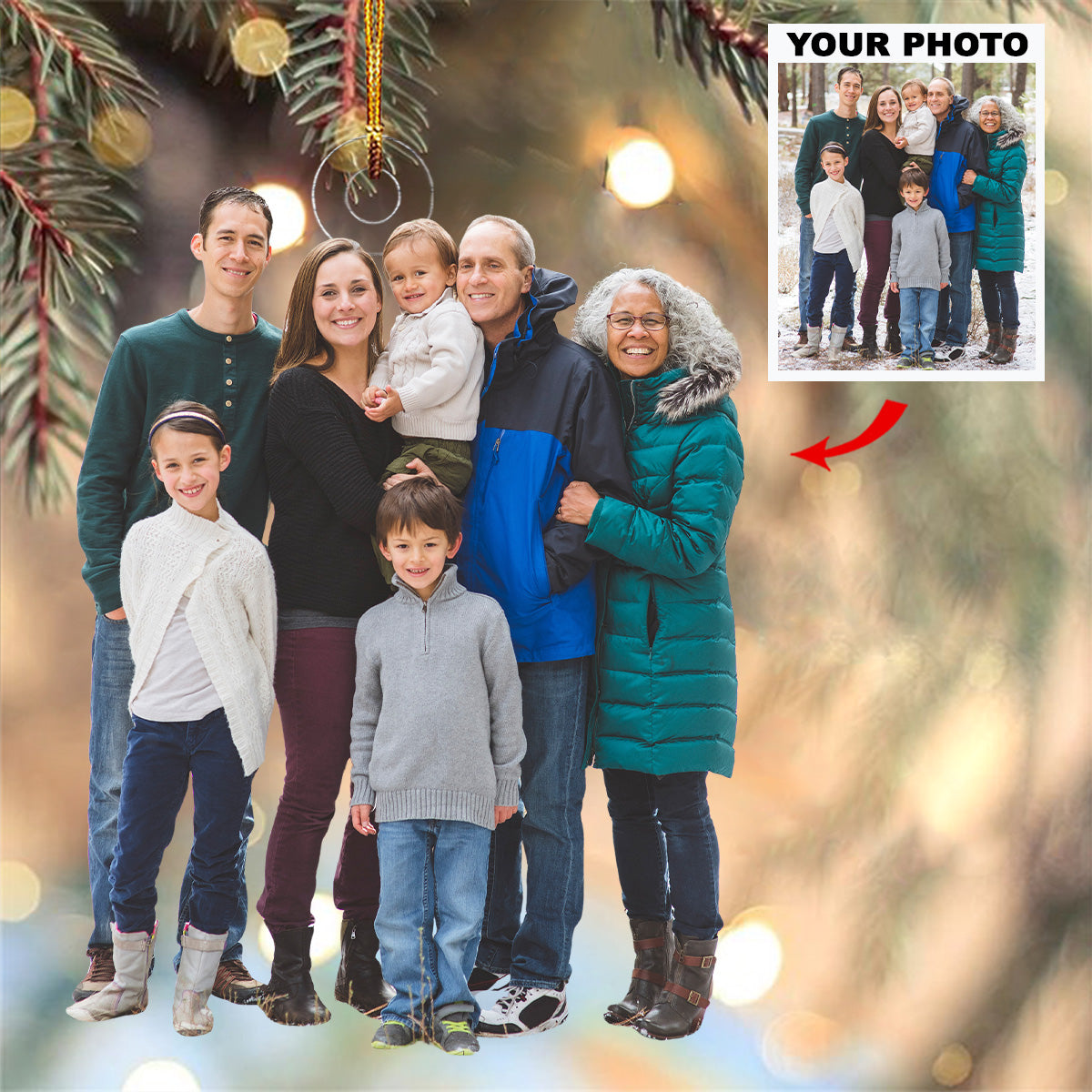 Joyful Kin Personalized Photo Mica Ornament Gift For Family Family Members