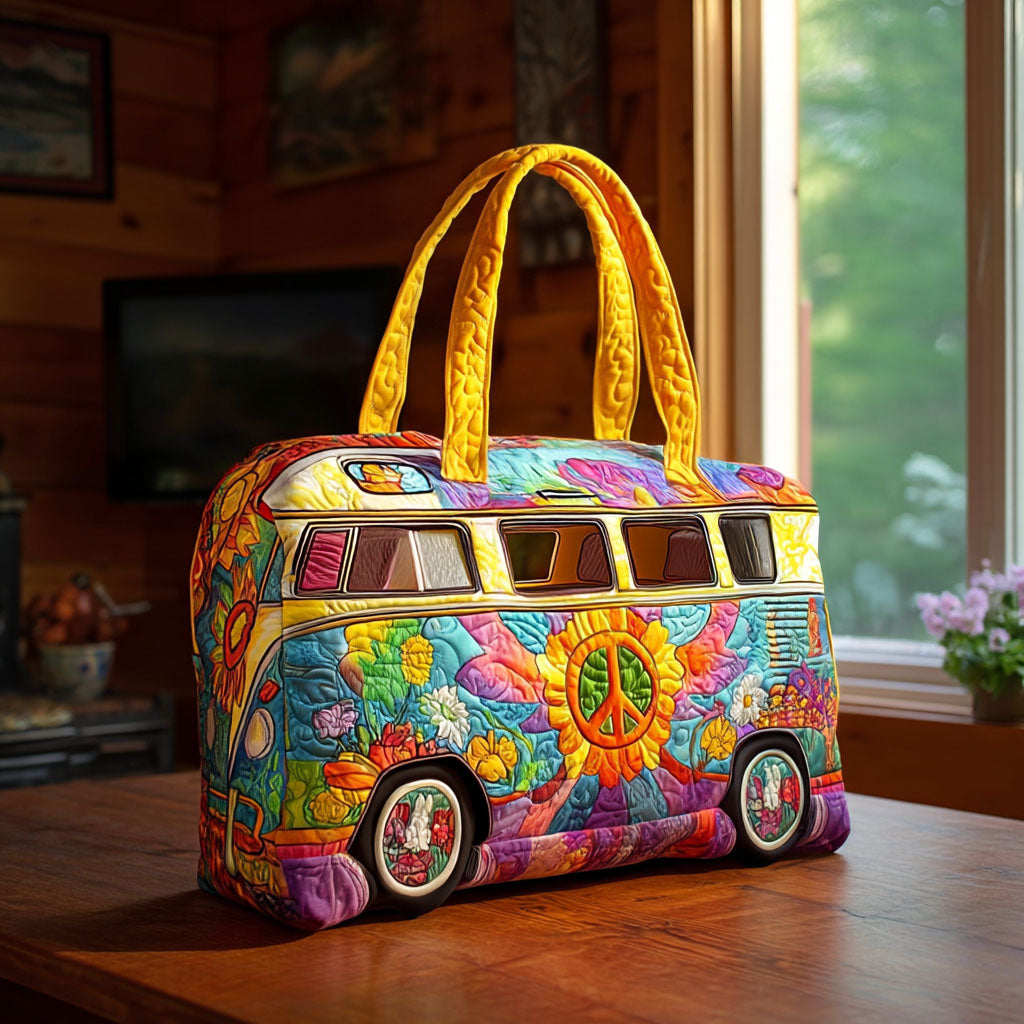 Joyful Miles Quilted Tote Bag Hippie Present Ideas