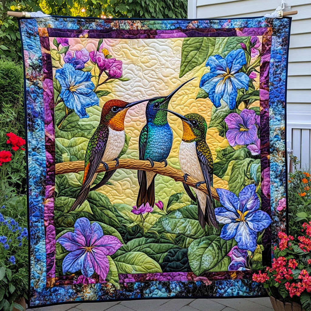 Joyful Nectar Quilted Blanket Sofa Couch Throw Blanket Best Hummingbird Related Gifts