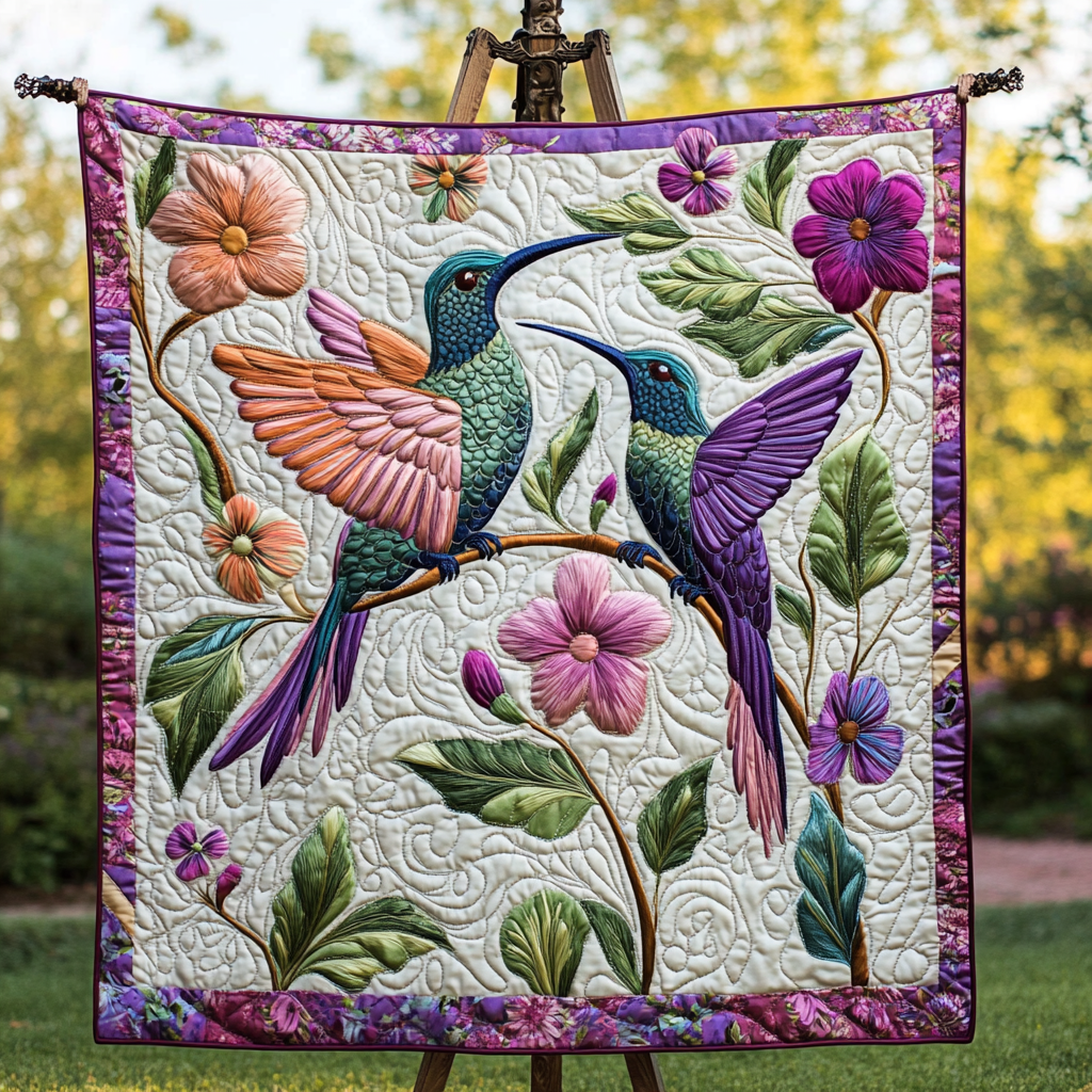 Joyful Nectar Seekers Quilted Blanket Gift Ideas For Bird Lovers