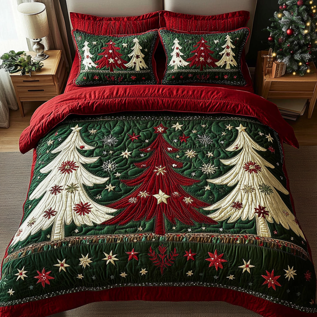 Joyful Night Quilted Bedding Set Holiday Duvet Sets Corporate Christmas Gifts
