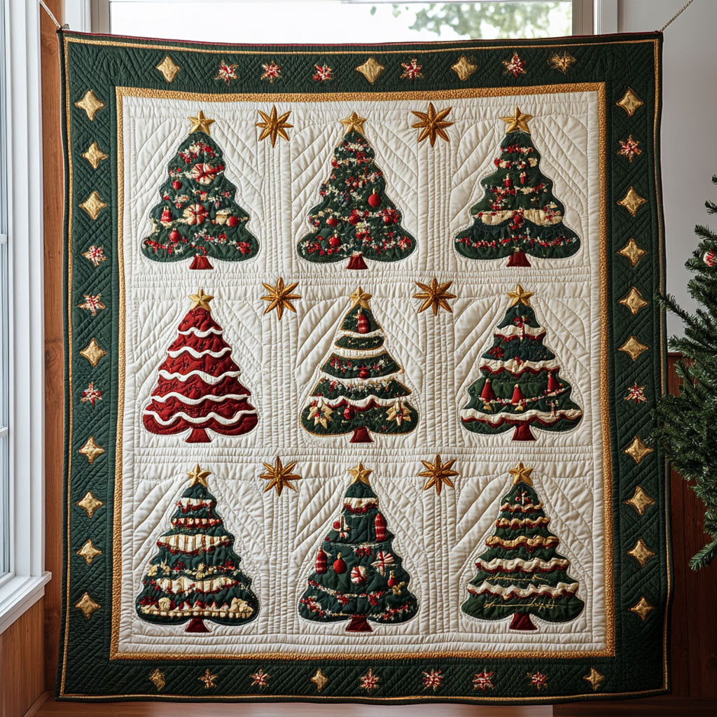 Joyful Pine Quilt Premium Quilt Blanket Gift for Family Gatherings