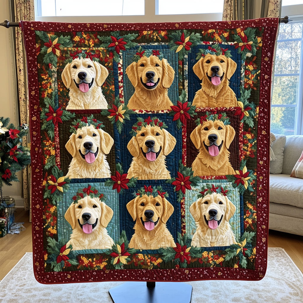 Joyful Pup Garden Quilted Blanket Best Gifts For Dog Owners