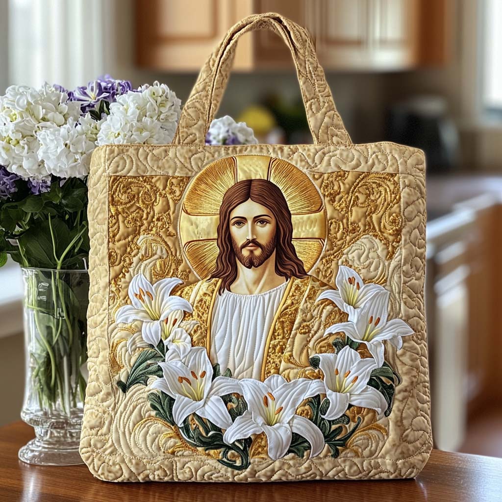 Joyful Savior Song Quilted Tote Bag Christian Christmas Gifts For Dad